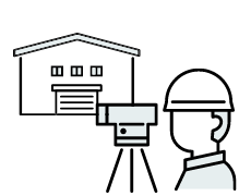 分筆・登記などの竣工測量・検査立会いのイメージイラスト